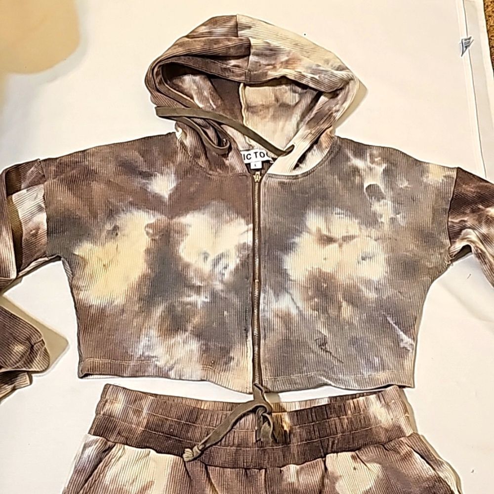 TIC TOC tie dye sweatpant/hoodie set large